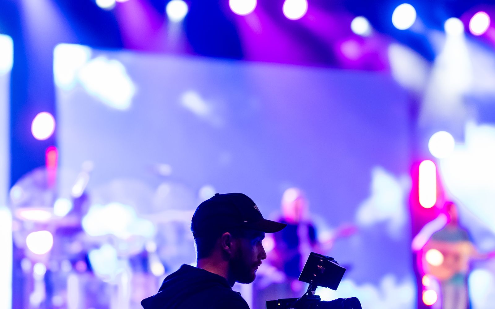 Videographer at work during a live event